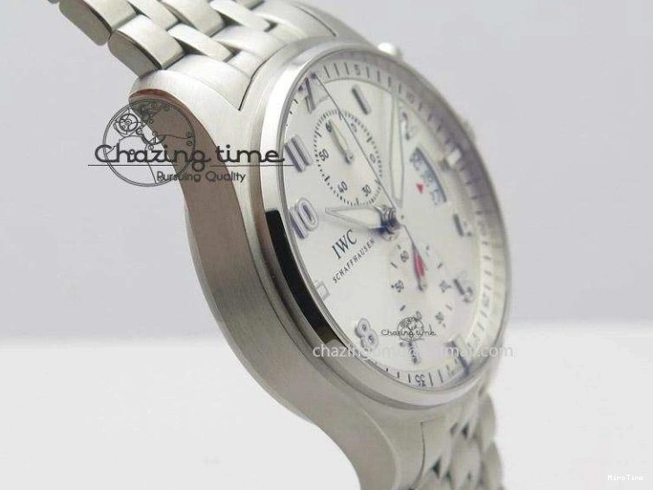 MIROTIME 0118 Pilot Chrono SS IW387809 ZF 1:1 Best Edition Silver Dial On SS Bracelet A Trendsetting 7327